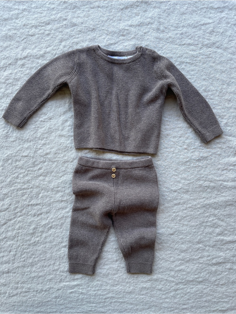 Zara Baby Ribbed Knit Sweater/Pants Set